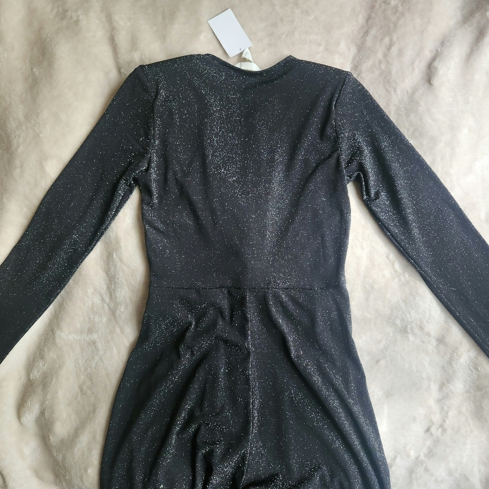 h&m glittery jumpsuit  with long sleeves black sz S,M,L,XL, XXL - Picture 10 of 16